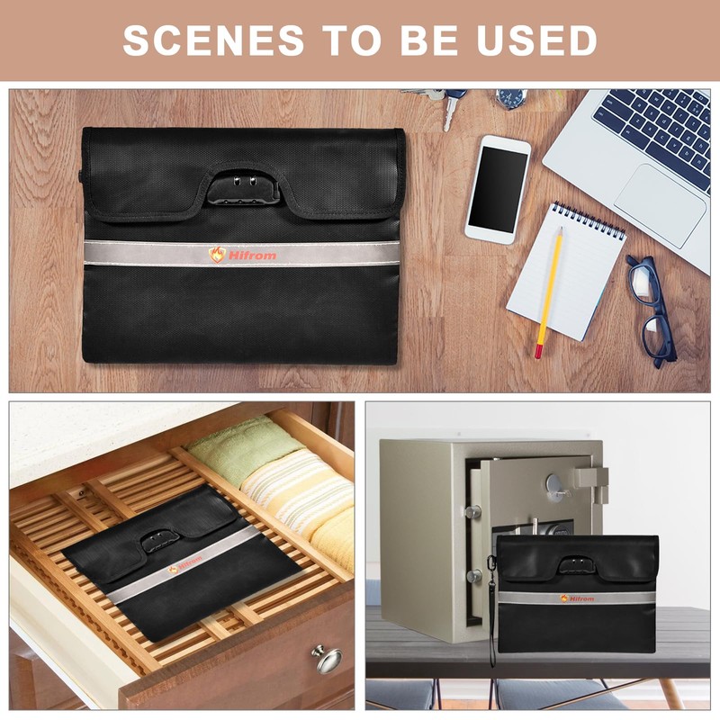 Document Bag Safe Fireproof Waterproof Fireproof Document Box Money Bag