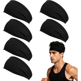 6 Piezas Diademas Deportivas Elásticas, Bandas para Cabello Absorbe Sudor Transpirable, Secado Rápido Antideslizante Suave, para Hombre y Mujer Correr Yoga Ciclismo Baloncesto