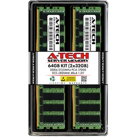 A-Tech 64GB Kit (2x32GB) RAM for Supermicro SUPER X11DPi-N, X11DPL-i, X11DPS-RE, X11DPT-BH, X11DPT-PS, X11SPi-TF, X11SPW-CTF | DDR4 2133MHz PC4-17000 ECC LRDIMM 4Rx4 Load Reduced Server Memory Upgrade