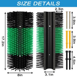 Livestock Scratch Brush with 4 Screws – Cattle and Horse Grooming Brushes, Itch Relief for Horse, Goat, Cattle，Cow,Sheep， and Pig,Livestock Supplies – Black & Green