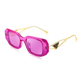 FEISEDY Retro Rectangle Sunglasses for Women Trendy Small Square Sunglasses 90s Vintage Shades B2968