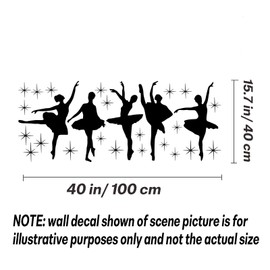 Ballet Wall Decals Dancing Stickers, DIY Vinyl Ballet Dancer Dancing Art Wall Mural Wallpaper for Girls Bedroom Living Room Dance Room School Decorations