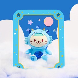 Anirollz Stuffed Animal Plush Toy – 8" Medium Dragon Sitting Plush Doll | Soft, Squishy, Warm, Cute, Comfort, Safe | Birthday Kawaii Mint Kitty Cat in Blue Dragon Kittiroll