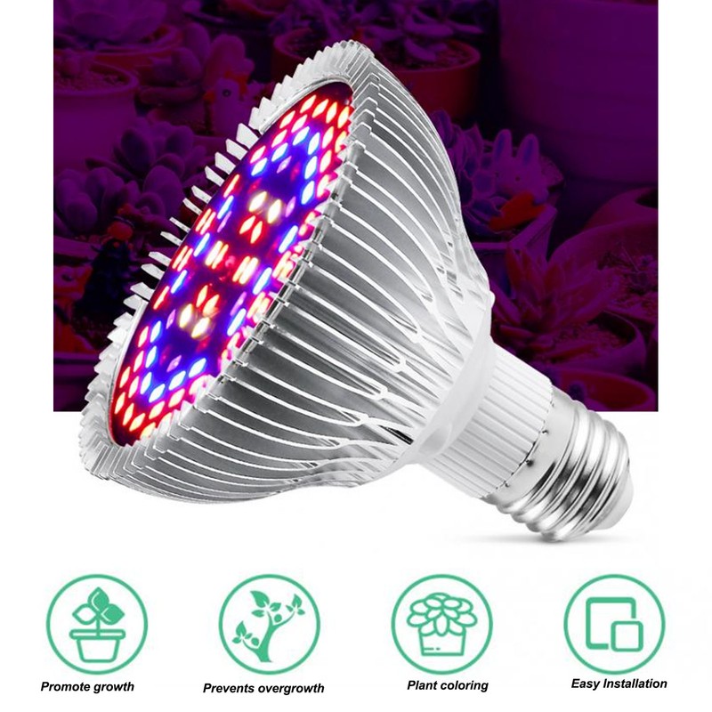Plant Lamp Bulb Full Spectrum 50W E27 Base 78 Beads