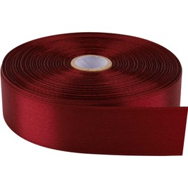Hoisre 1 Inch x 50 Yards Polyester Ribbon - Burgundy | Single-Faced Craft Ribbon for Bows, Gift Packaging, Scrapbooking