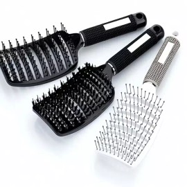 파마 곱슬머리 왕빗 브러쉬 헤어 스타 일링 빗 컬링 도구 미용 기구 케어 제품 빗질 용품 [검정] Perm Curly Hair Large Comb Brush Hair Styling Curling Tool Beauty Care Product Combing Supplies [Black]