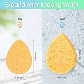 ORIGHTY 96 Count Facial Sponges for Cleansing, 100% Natural Cellulose Facial Sponges for Washing face, Compressed Cosmetic Spa Face Sponges for Exfoliating Mask, Makeup Removal