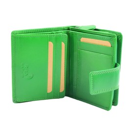 A1 FASHION GOODS Womens Soft Leather Purse Mid-Sized Cards ID Notes Coins Pocket RFID Safe ASST 8 Colours Anya (Green)