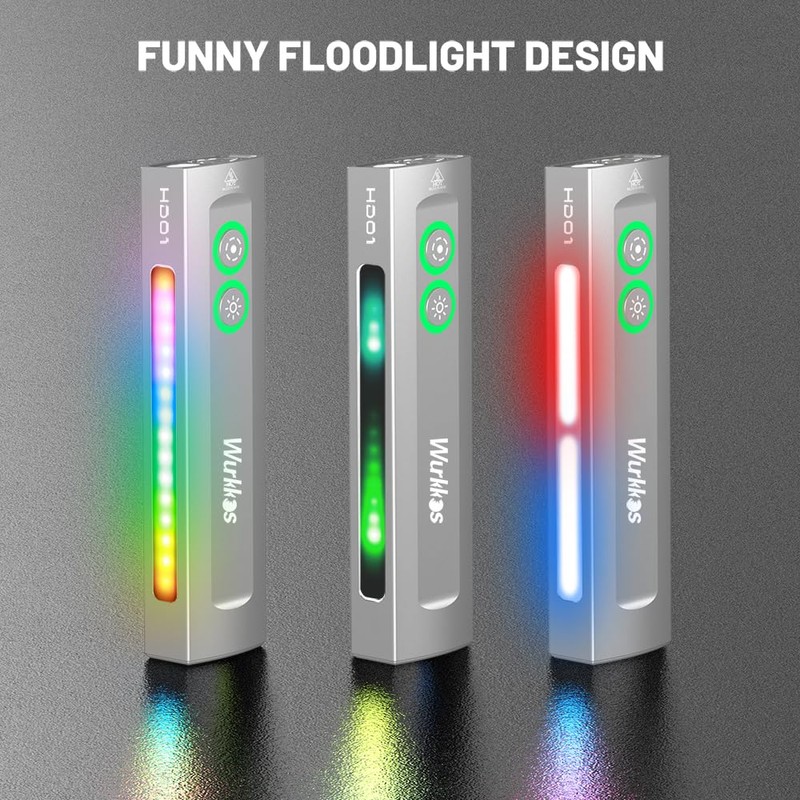 Wurkkos HD01, Flashlight, Green Beam, White LED Combo with RGB
