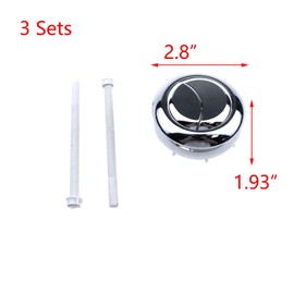 T Tulead Toilet Button Dual Push Flushing Toilet Tank Button with Thread Plastic Round Silver Diameter Fit for 58-65mm