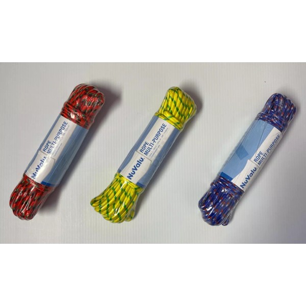 NUVALU 3 Pack 49 Ft Rope 3/8'' Solid Nylon Rope
