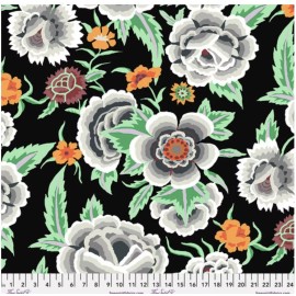 Free Spirit Kaffe Fassett Embroidered Shawl Black Cotton Fabric By The Yard