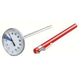 Fox Run Instant-Read Thermometer with Storage Sleeve, 5.75 x 1.75 x 1.75 inches, Red