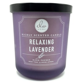 DW Home Relaxing Lavender Scented Candle Hand Poured Into a Frosted Heavy Glass Jar 9.5 Ounces