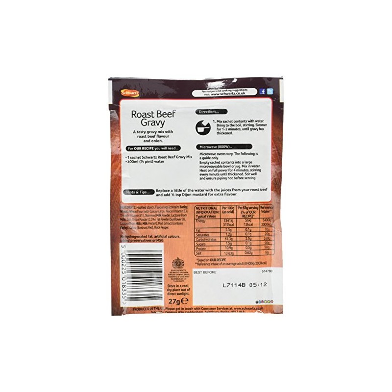 Schwartz Mix for Roast Beef Gravy 27 g (Pack of