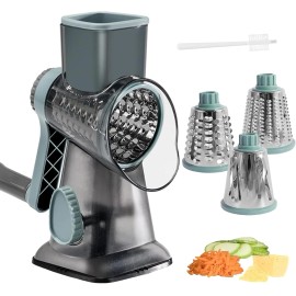 Unbranded Rotary Cheese Grater with Hand Crank & 3 Blades for Cheese,Vegetab