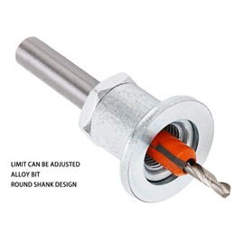 Adjustable Depth Countersink Drill Bit 3.5 X 8mm Alloy Steel Silver Taper Limit Woodworking Drill,Alloy Steel Countersink Drill Bit Plug