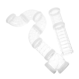 GRIRIW Transparent Hamster Tubes DIY Kit with Noise Flexible Joints for Small Pets Cage Easy Clean Exercise Tunnels to Boost Activity and Monitor Small Animals
