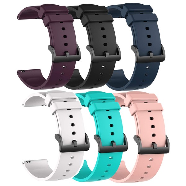 TenCloud 6-Pack Bands Compatible with WZWNEER Y20GT Smartwatch Replacement Silicone