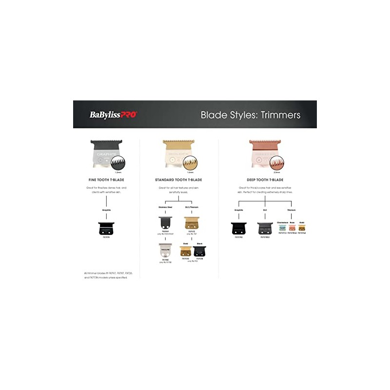 BaBylissPRO BabylissPRO FX707BD2 Replacement DLC T-Blade Deep Tooth 2.0MM for