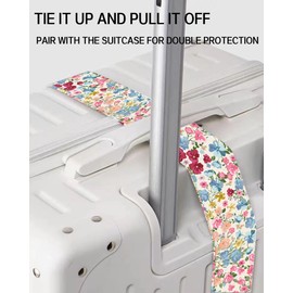 ASJHFDIR Luggage Straps for Suitcases, Adjustable Travel Belt, Durable Wide Luggage Strap, Cute Suitcase Strap Identifiers with Buckle, Bag Straps for Luggage, Colorful Cute Flowers