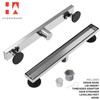 Hydroware Linear Shower Drain with Tile Insert Grate, Stainless Steel