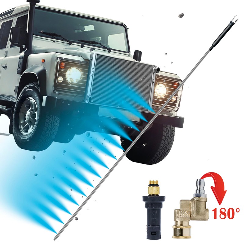 Radiator Cleaning Wand–5000+ PSI Radiator Flush Tool with Adapter Suitable