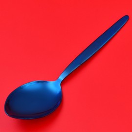 BNAZIND Gray Kunz Spoons Serving Spoon 18/10 Stainless Steel Titanium Shiny Blue Basting Spoon - 9 Inches Plating Spoons - Daily Chef Spoons - quenelle spoon – Cooking Spoons