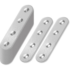 HXJDAM 20Pcs Metal Plate, Steel Plate(77x16x2mm), Metal Brackets for Wood, Flat Brackets, Metal Joining Plates for Wood, Mending Plates, Flat Metal Brackets, Metal Fixing Plate, Straight Bracket