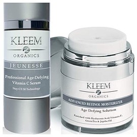 Kleem Organics Suero de vitamina C 20 para cara con ácido hialurónico y aceite de vitamina E, que ayuda a desvanecer manchas de la edad, acné para adu