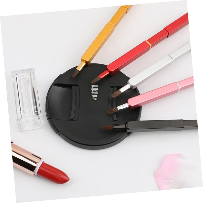 FOMIYES 3pcs Makeup Tool Kit Retractable Lip Brush Applicator Portable