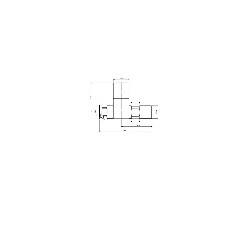 Keenware KRA-216 Midas Square Towel Rail & Radiator Straight Valves: