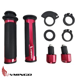 Puño de Moto Agarradera Manillar Empuñadora Antideslizante Contrapeso Universal Hand Grips de Aluminio (Negro)