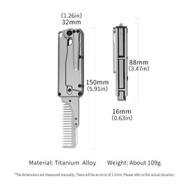 TGZUO Titanium Handle Utility Knife Carrot Comb Tactical Locking Knife Replaceable Trainer Tool Retactable Box Cutter with 10pcs Blades