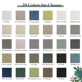 Frelement Linen Curtains Fabric Samples Fabric Swatch for Adding Lining | Size | Heading Custom-Made-Order Curtains, 29 Colors Available Included, 1 Piece