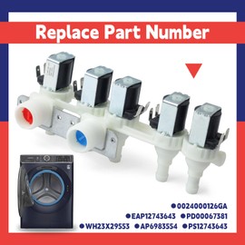 WH23X29553 Clothes Washer Water Inlet Valve Replacement for GE GFW650SPN0SN GFW650SSN0WW GFW850SPN0RS GFW850SSN0WW GFW650SPN1SN Parts Replace AP6983554 PS12743643 EAP12743643 PD00067381 0024000126GA
