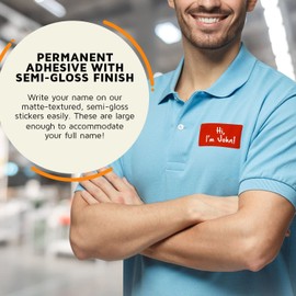 Royal Green Rectangular Name Tag Stickers Color-Coding Labels for Organizing, Moving, and Storage Boxes 4" x 2" Stickers to Write On Name Tags for Events & Parties, 45-Pack (Pink)