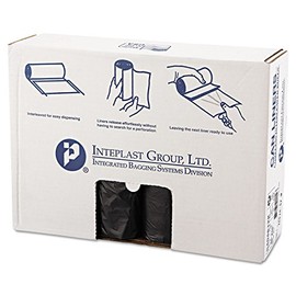 Inteplast S404812K Can Liner, 40 x 48, 45gal, 12mic, Black, 250 Liners/Carton