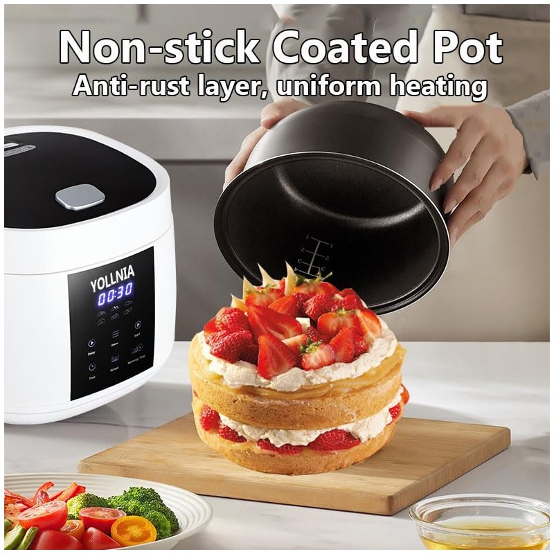 Yollnia 3L Rice Cooker 12 cups (Cooked), Mini Digital Rice