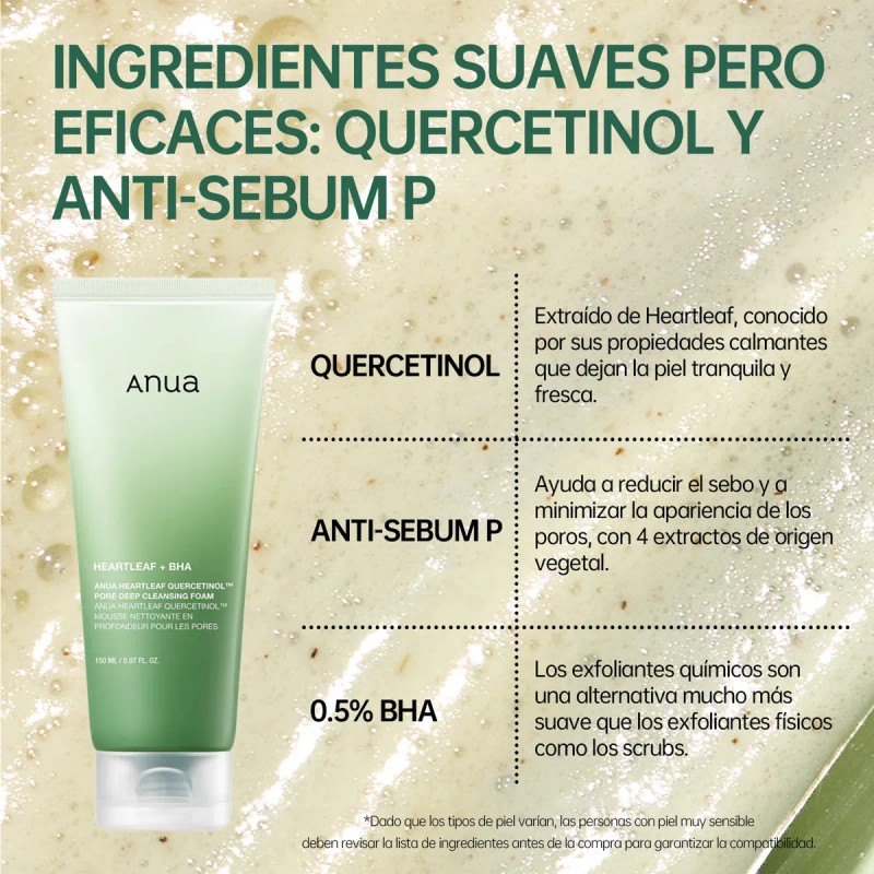Anua Heartleaf Quercetinol Espuma Facial 150 Ml