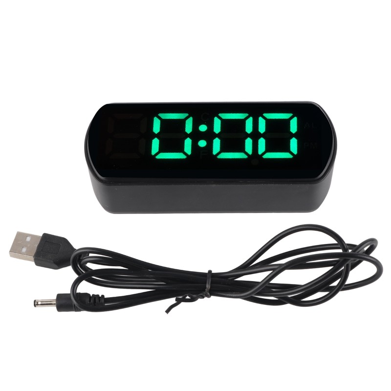 LED Clock Dual Mode Auto Dimming Temperature Display Snooze Function