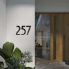 12 Inch Modern Metal House Numbers - Black, Floating, Rust-Proof