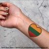 4 x 'Lithuania Flag Heart' Temporary Tattoos - Water Resistant,