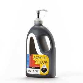 MEEDEN Pintura acrílica negra: pintura líquida negra extra grande de 2 litros/67 onzas, perfecta para pinturas acrílicas vertidas, estudio, clase de a
