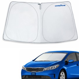 Goodyear Foldable Windshield Sunshade for Kia Forte 2014-2018, Car Accessories, Sunshade Cover, Sun Shade Car Windshield, Window Sun Blocker - GY008275