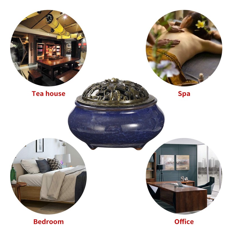 Miupoo Incense Burner and Cone Incense Holder with Brass Incense