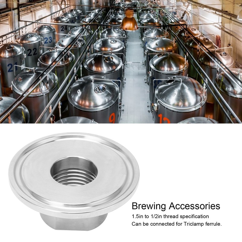 304 Stainless Steel HFS(R) 1.5in to 1/2in NPT Female Adapter