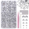 16000 Pcs Resin Rhinestones for Crafting, Flatback White Gems Jelly