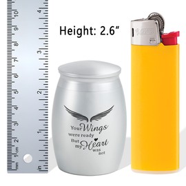 LINES ARTE - Urnas pequeñas de 2.67 pulgadas para cenizas humanas, juego de 2, mini alas, urnas de cremación para cenizas humanas, adultos, hombres o mujeres