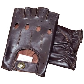 Fingerless Half-Finger Premium Driving/Cycling/Motorcycle Gloves in Real Leather 309